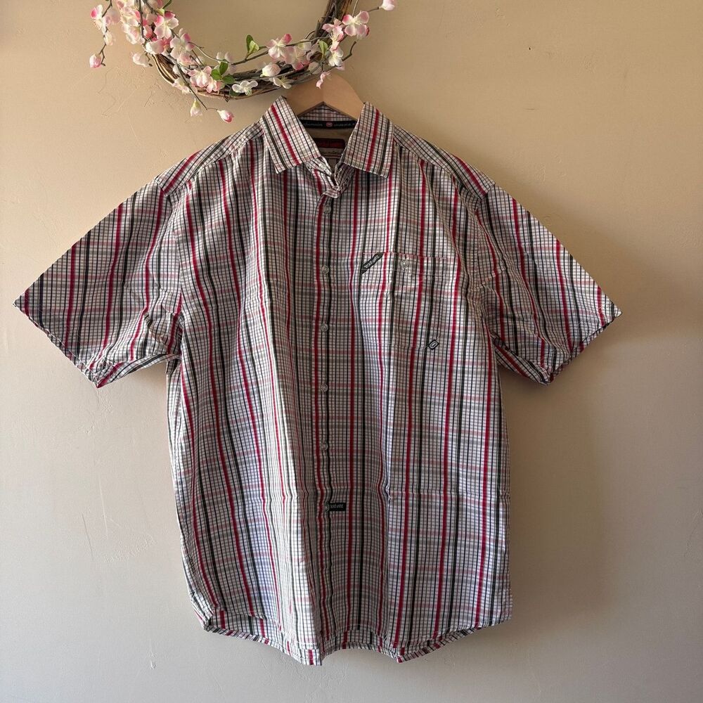 Ecko Mens Plaid Shirt Button Down sz L